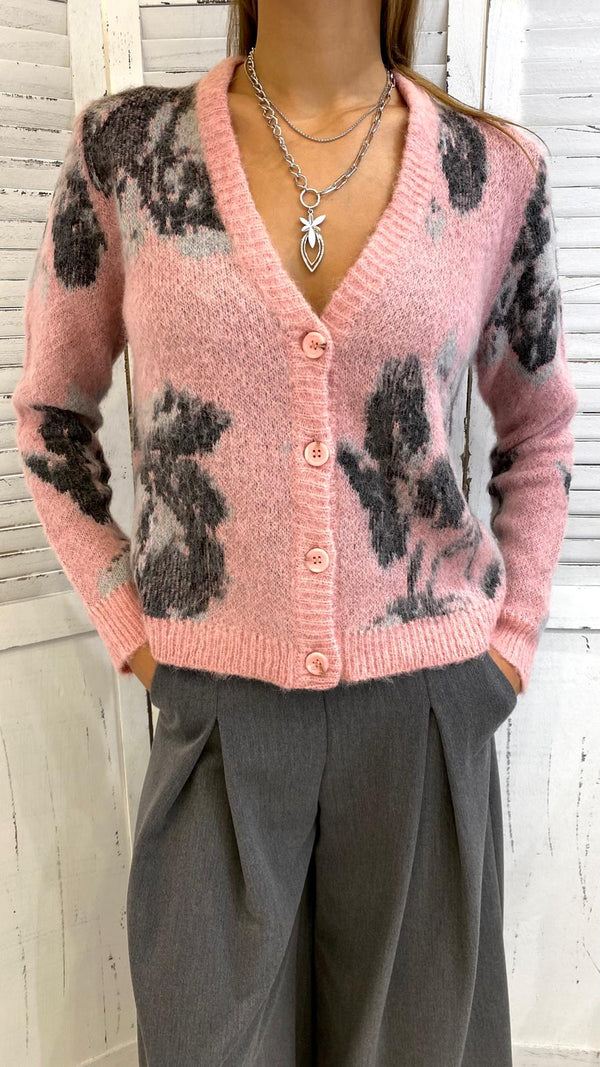 Cardigan Jacquard Rose by NOsecrets