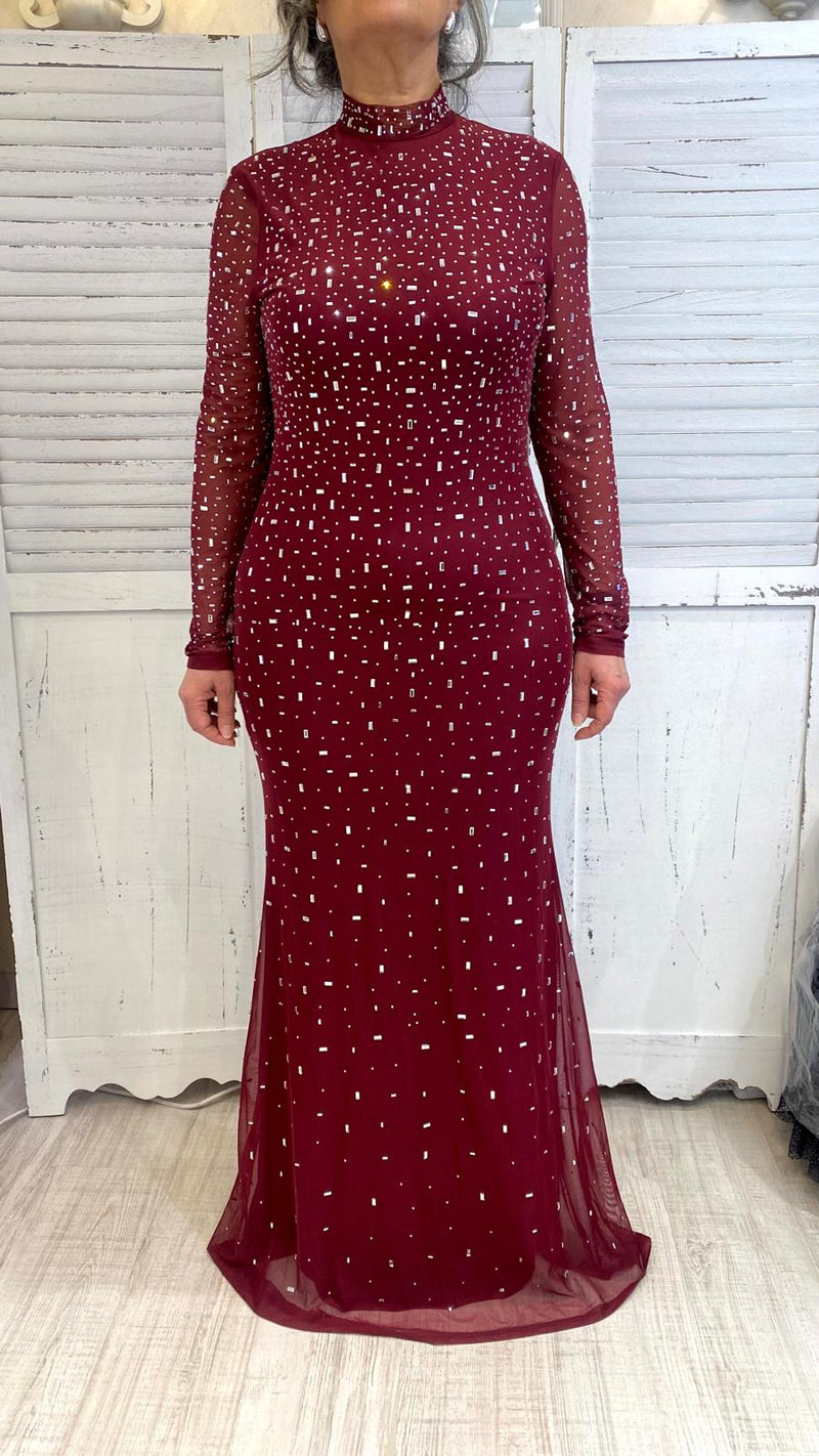 Abito Curvy Sirena Bordeaux by Via Montenapoleone