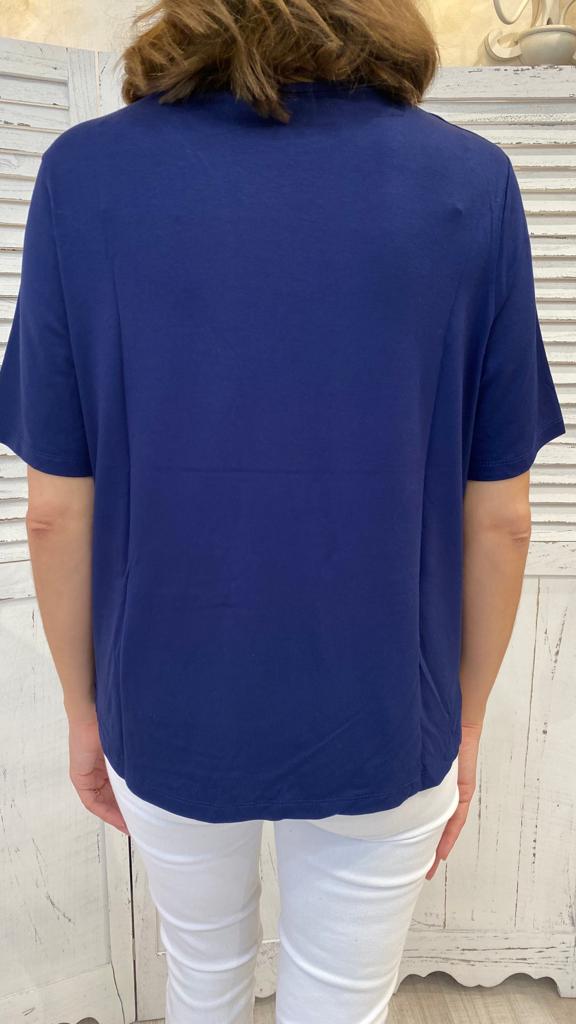 T-SHIRT BLU CON STAMPA